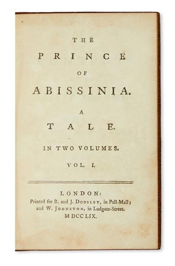 [JOHNSON, SAMUEL.] The Prince of Abissinia.  2 vols.  1759